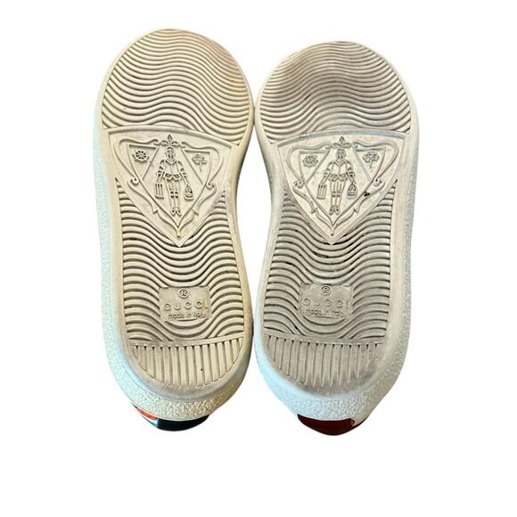 Gucci Ace Strawberry Print Leather Sneakers Low Top Web Stripe EU 37 US 7 - Picture 8 of 14